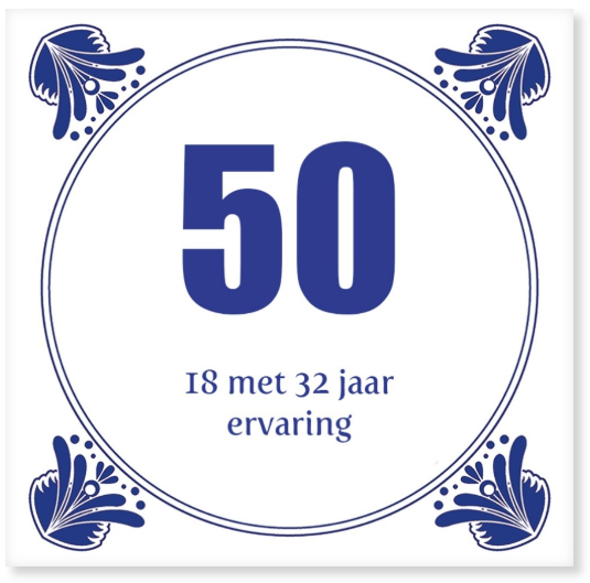 50 jarige tegeltjeswijsheid cadeau