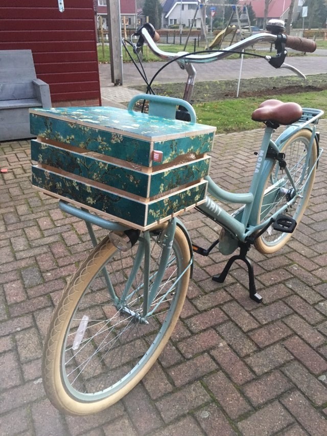 Houten Fietskrat Amandelbloesem